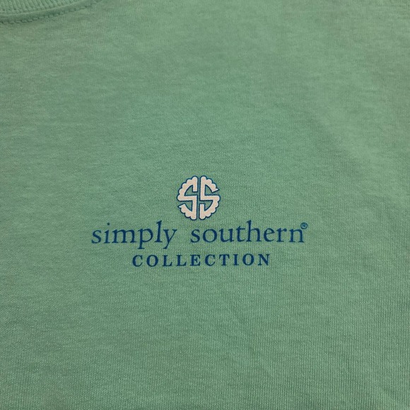 Simply Southern Shirt Mens Large Green Lake VIbes Fun Times Spellout Dog Graphic - Picture 7 of 11